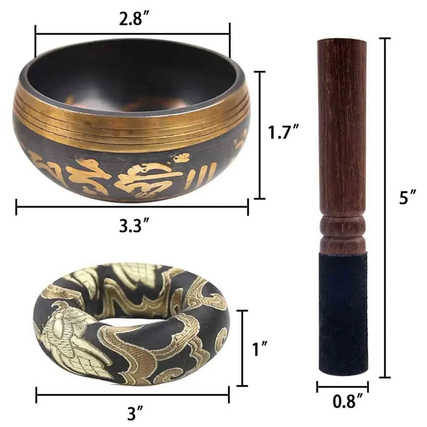 8cm Tibetan Singing Bowls for Meditation & Yoga - Sound Healing Tools